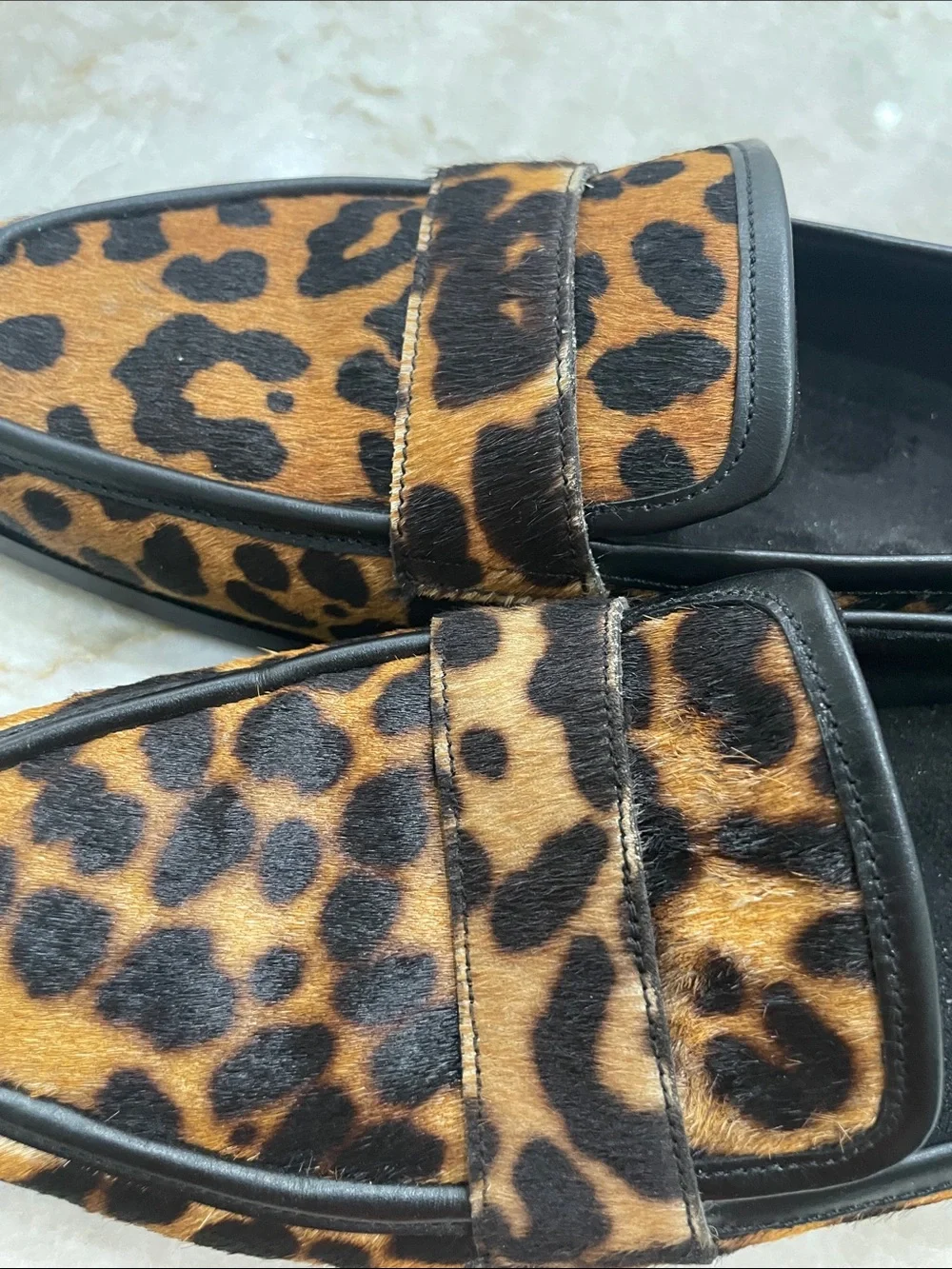 Vionic Leopard-Print Penny Loafers in Brown and Black